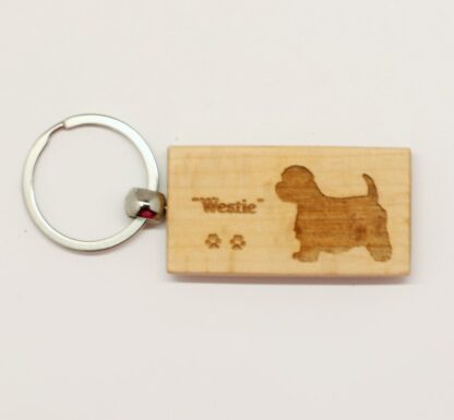 West Highland White Terrier Wood Keychain