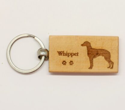 Whippet Wood Keychain