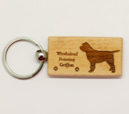 Wirehaired Pointing Griffon Wood Keychain