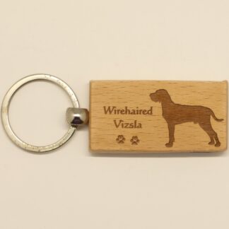 Wirehaired Vizsla Wood Keychain