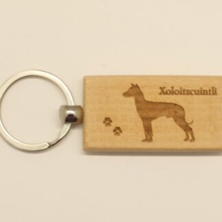 Xoloitzcuintli Wood Keychain