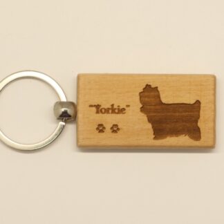 Yorkshire Terrier Wood Keychain