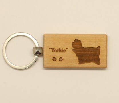 Yorkshire Terrier Wood Keychain