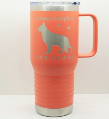 PC 20oz Handle Travel Mug in Coral