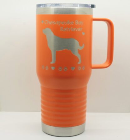 PC 20oz Handle Travel Mug in Orange