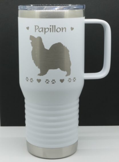 PC 20oz Handle Travel Mug in White